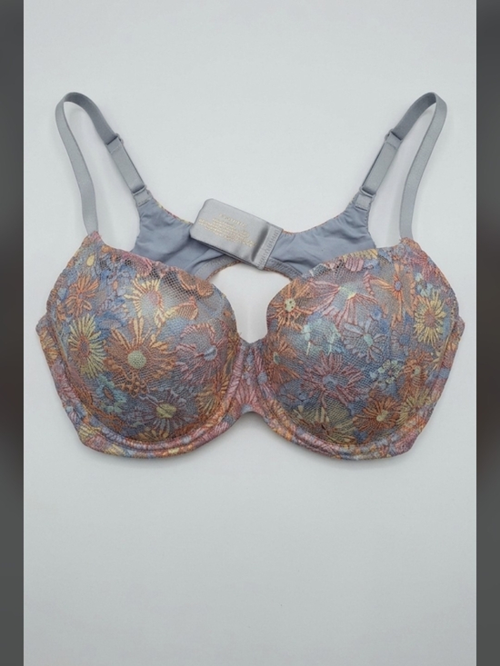 No Boundaries Other - No Boundaries Pink & Blue Bra with Multicolor Floral Lace